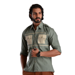 Men's Stylish Basil Green Hunting Shirt | Outdoor Comfort & Adventure